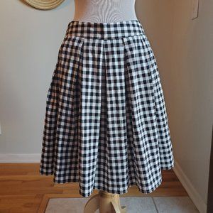 Black and White Gingham Midi Skirt